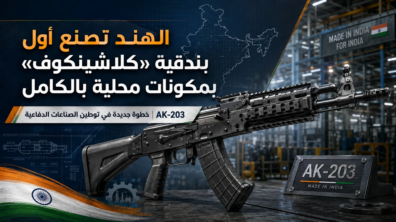 أول بندقية AK-203 بمكونات هندية 100% تجتاز اختبارات إطلاق النار