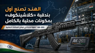 أول بندقية AK-203 بمكونات هندية 100% تجتاز اختبارات إطلاق النار