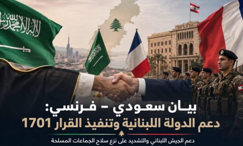 السعودية وفرنسا تشددان على حصرية السلاح لصالح الدولة اللبنانية