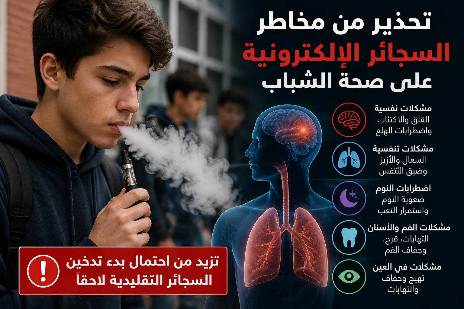 صورة مميزة: دراسة: السجائر الإلكترونية بوابة لتدخين الشباب للسجائر التقليدية