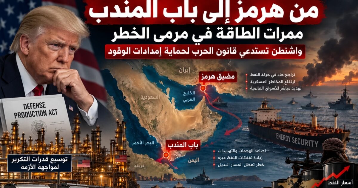 ضغوط على مضيقي هرمز وباب المندب تدفع الولايات المتحدة لرفع كفاءة التكرير